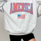 Felpa oversize con stampa America e bandiera USA