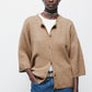 Cardigan in maglia rasata con maniche a tre quarti