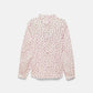 Blusa floreale con volant e bottoni