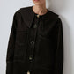 Camicia oversize con cuciture a contrasto e maxi tasche