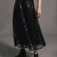 Gonna midi con paillettes nera