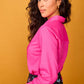 Camicia Rocio fucsia in cotone con pieghe