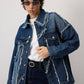 Giacca di jeans oversize con frange
