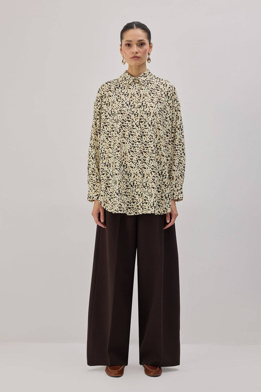 Camicia oversize a stampa mini leopardata