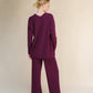 Maglione lungo con scollo a V profondo in misto cashmere