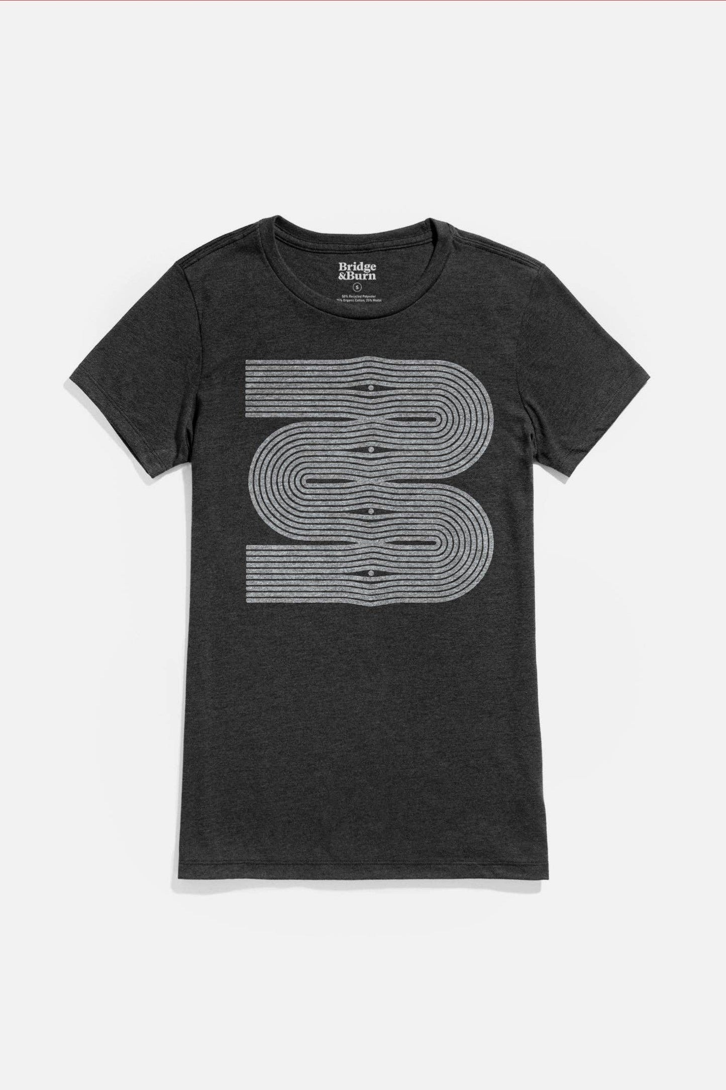 T-shirt donna Side Winder nera con stampa grafica