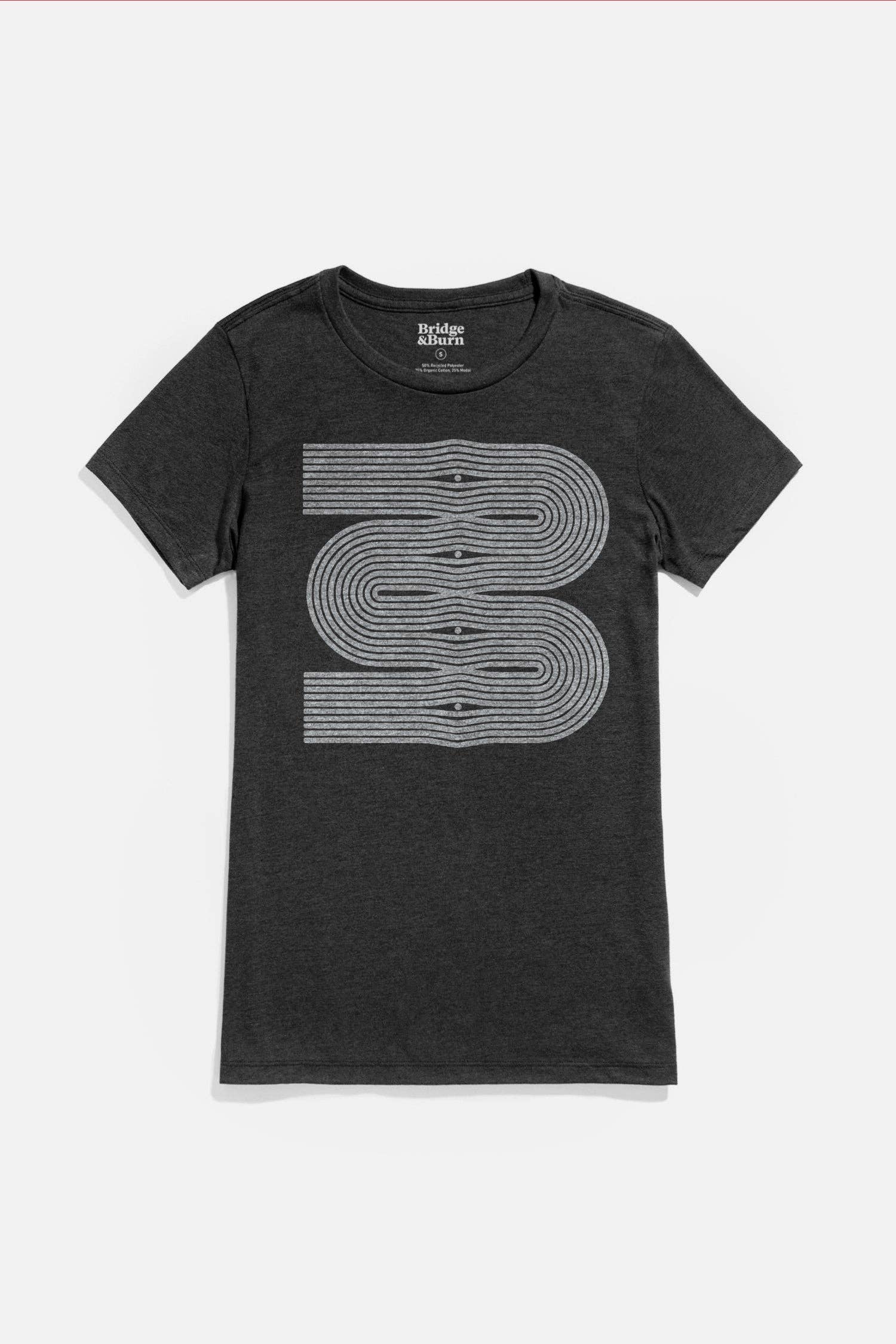 T-shirt donna Side Winder nera con stampa grafica