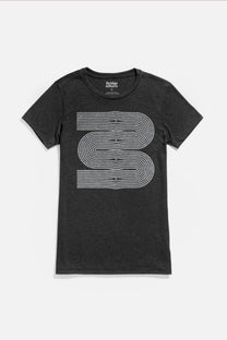 T-shirt donna Side Winder nera con stampa grafica