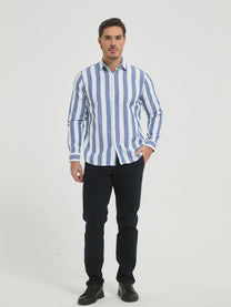 Camicia uomo a righe comfort blu