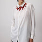 Camicia oversize in misto cotone bianca