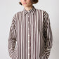 Camicia a righe verticali in viscosa con tasca