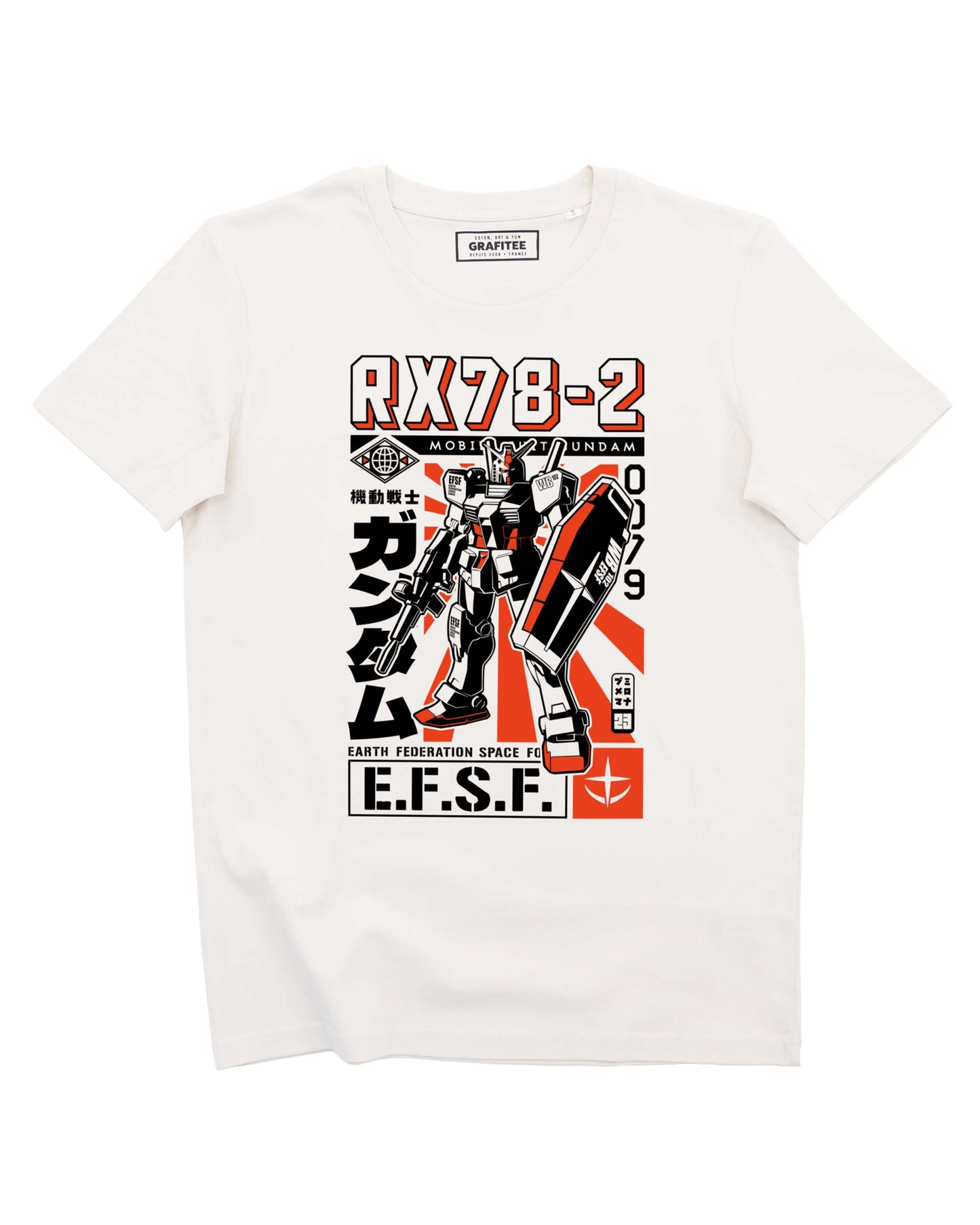 T-shirt retrò Gundam in cotone biologico