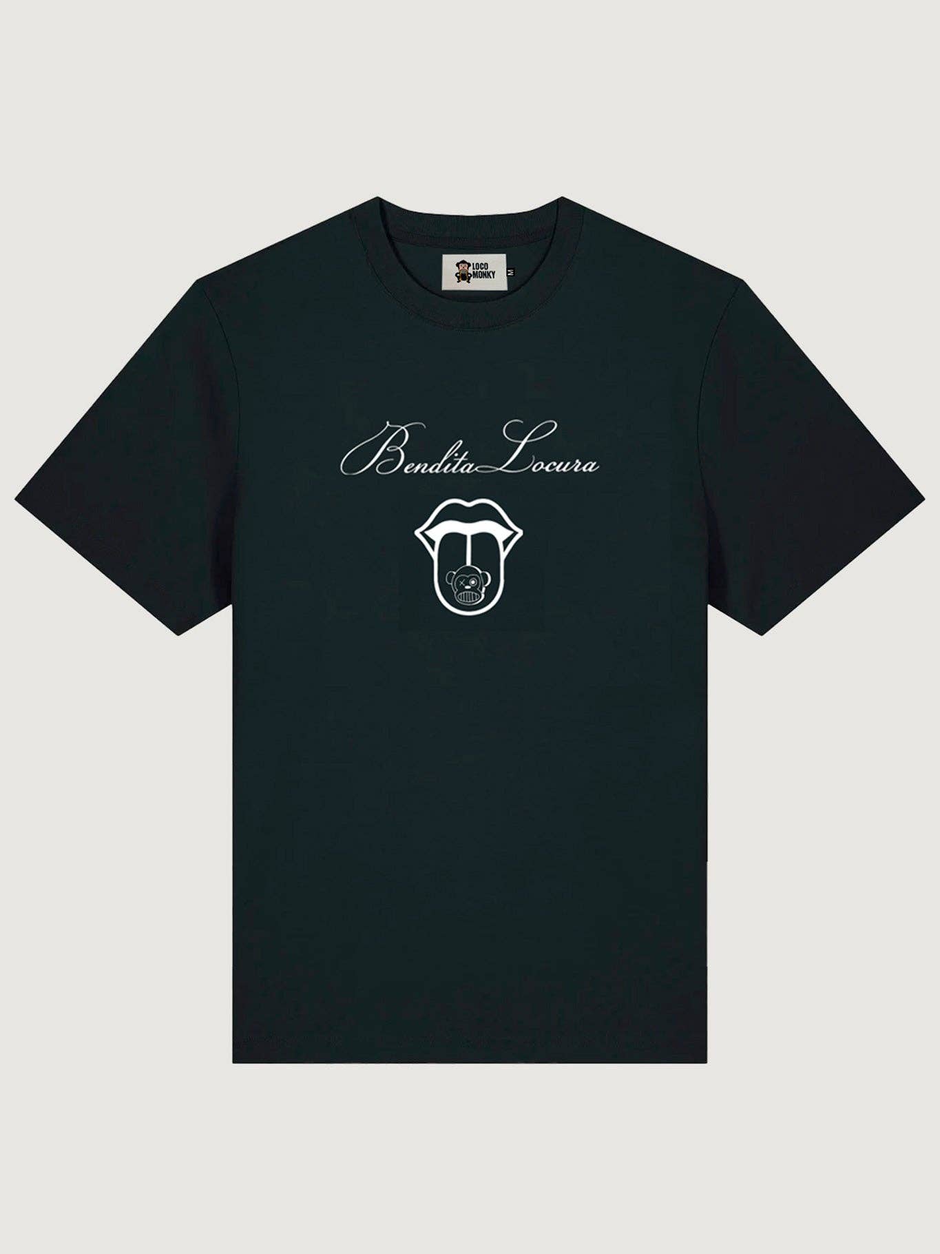 T-shirt Bendita Locura Loco Monky nera