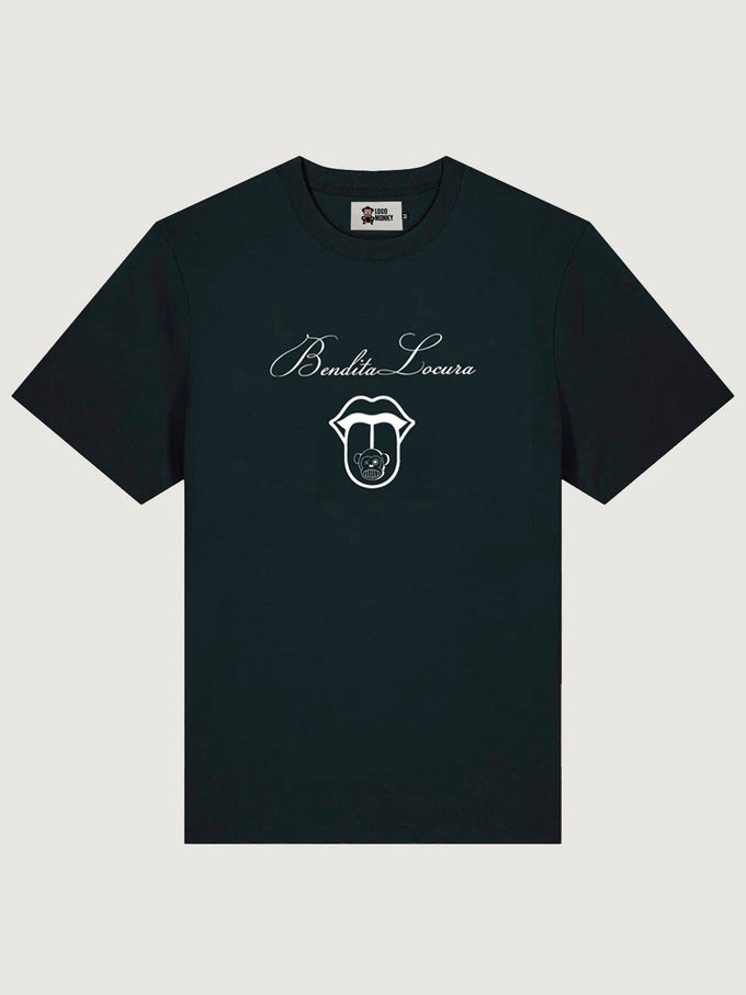 T-shirt Bendita Locura Loco Monky nera