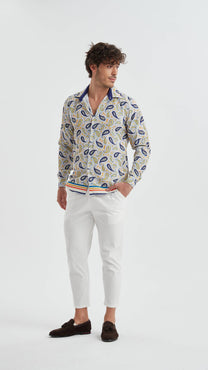 Camicia slim fit elasticizzata con stampa digitale