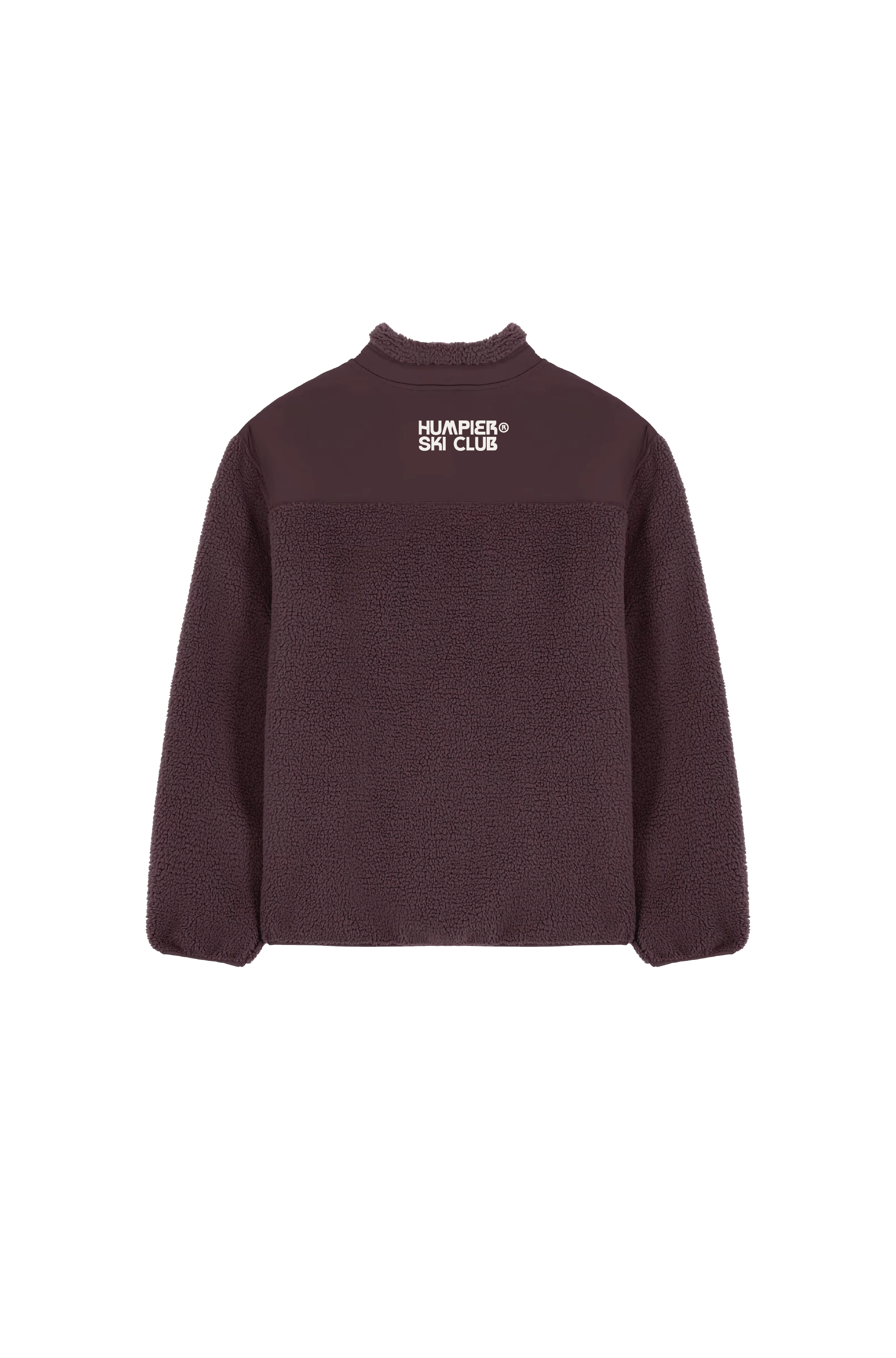 Giacca in pile sherpa rosso-marrone