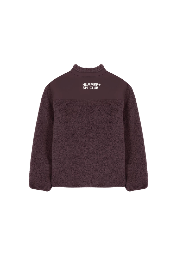 Giacca in pile sherpa rosso-marrone