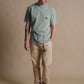 T-shirt pigmentata in cotone biologico verde salvia con taschino