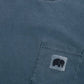 T-shirt in garza tinta a pigmento verde olmo con taschino