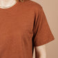 T-shirt squadrata in canapa biologica color Burnt Umber