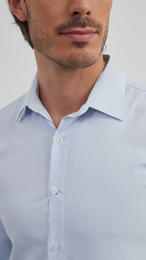 Camicia a nido d’ape slim fit azzurro cielo
