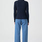 Body in maglia a coste con scollo polo