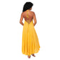 Vestito lungo estivo giallo con schiena scoperta