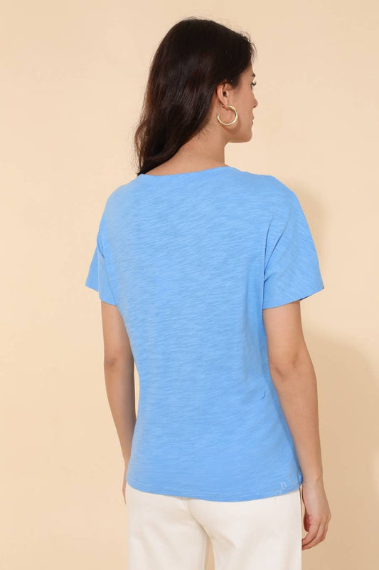 T-shirt TIA in cotone con bottoni sulla spalla sinistra