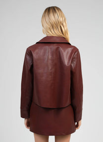 Giacca Claudiane in similpelle color vino