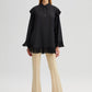 Tunica in chiffon nera con volant