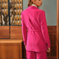 Blazer con cintura in velluto a coste