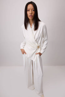 Blusa drappeggiata a portafoglio