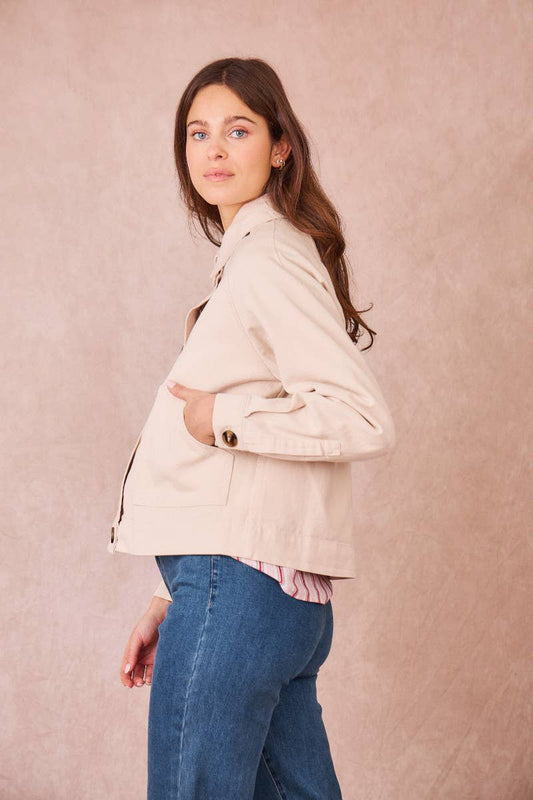 Giacca corta Versailles in gabardine di cotone