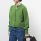 Cardigan in lana a maglia rasata con bottoni a contrasto