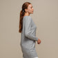 Cardigan lungo in maglia da donna con scollo a V