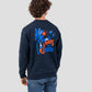 Felpa blu in cotone biologico con stampa Good Vibes