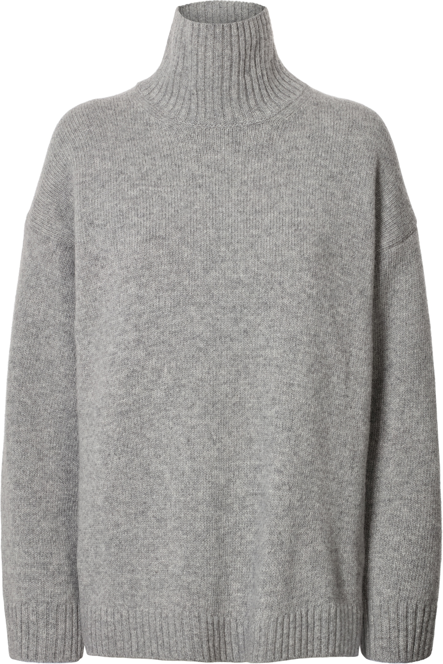 Maglione dolcevita in lana d’agnello grigio mélange