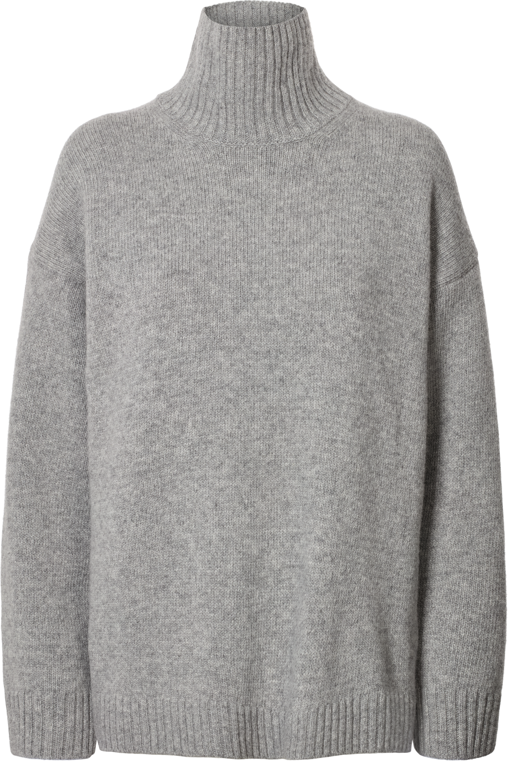 Maglione dolcevita in lana d’agnello grigio mélange