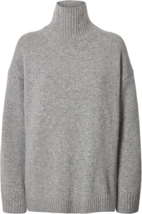Maglione dolcevita in lana d’agnello grigio mélange