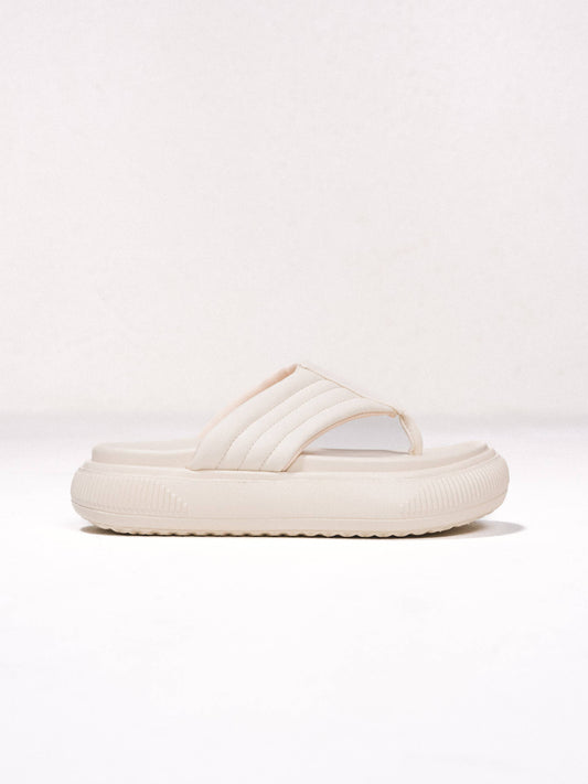 Sandali infradito platform con zeppa e fasce imbottite