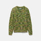 Maglione in maglia strutturata mélange verde