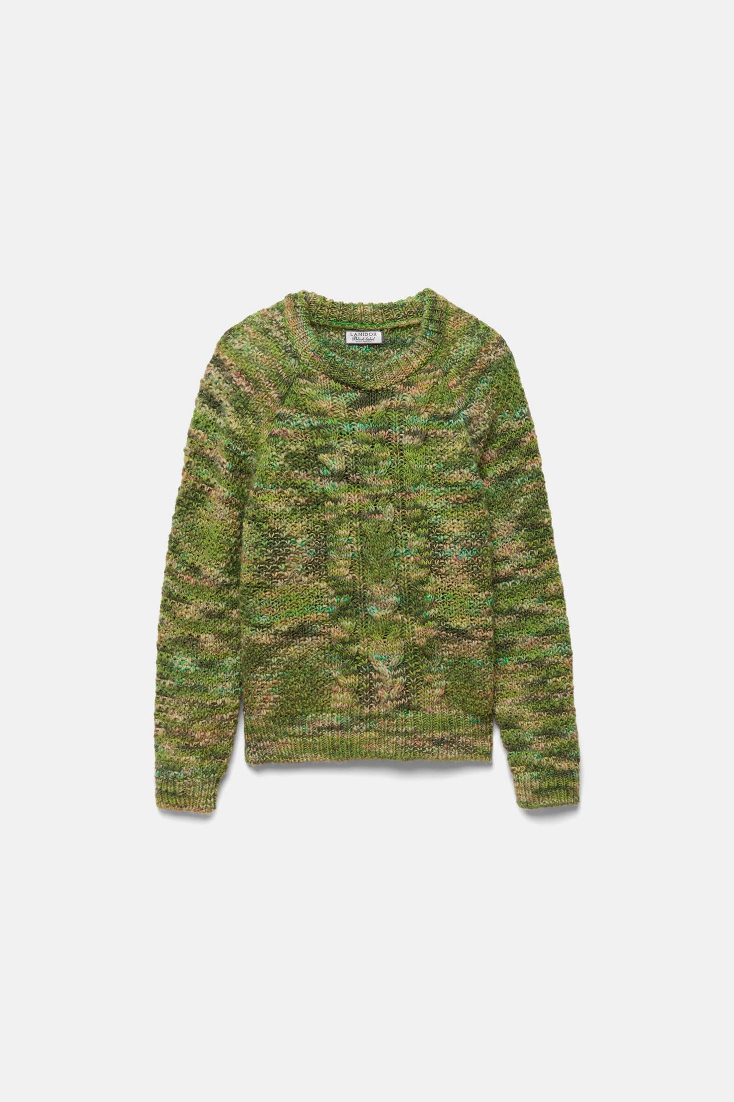 Maglione in maglia strutturata mélange verde