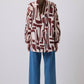 Camicia oversize con stampa astratta