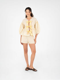 Pantaloncini Spirit a righe gialle in cotone