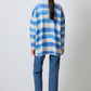 Maglione oversize a righe morbido blu
