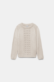 Maglione in maglia strutturata traforata girocollo