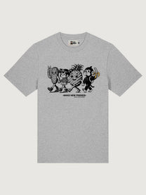 T-shirt unisex Fruits con stampa “Make New Friends” grigio melange