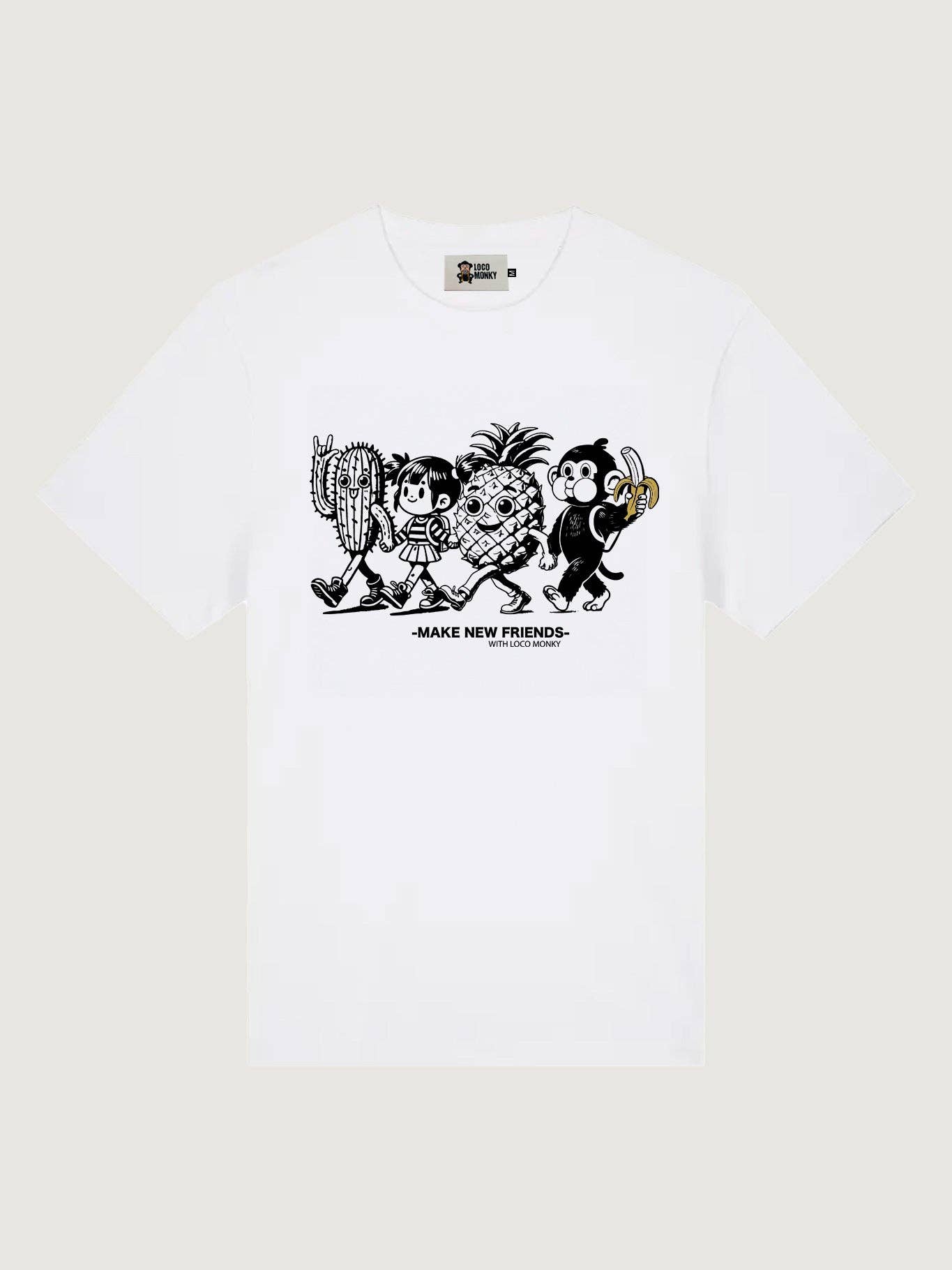 T-shirt unisex bianca Fruits Loco Monky