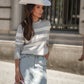 Maglia a righe in lana e cashmere