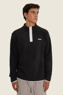 Maglione in pile nero unisex in cotone organico